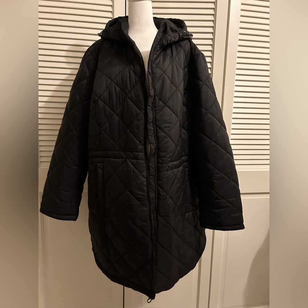 Ellen Tracy Quilted Full Length Coat - New